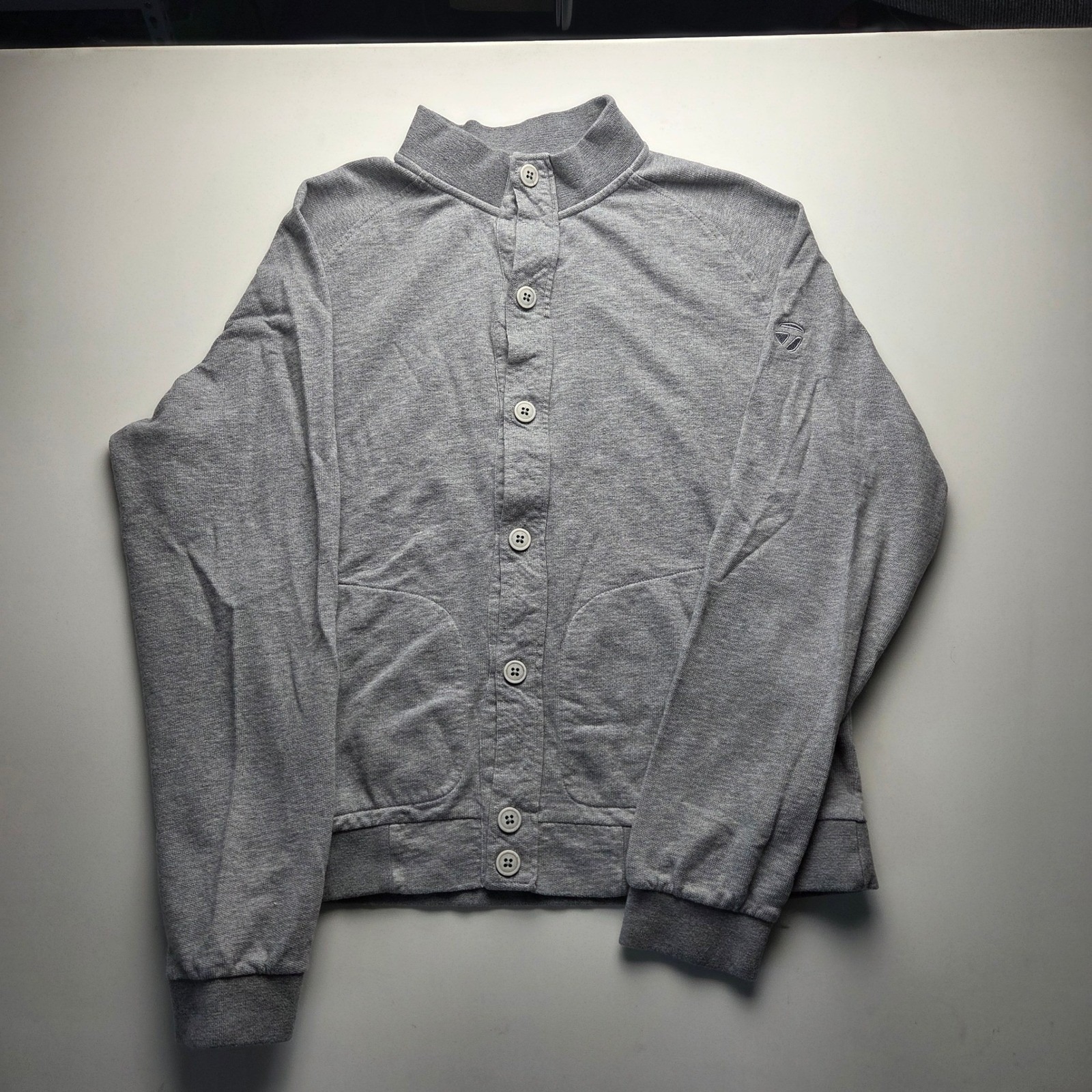 Peter Millar Crown Crafted Mens Grey Button Front Cardigan Sweatshirt Size L